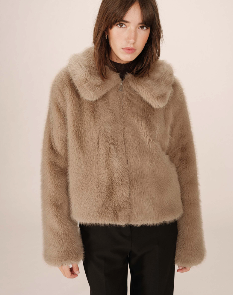 Fausse fourrure greige Grace & Mila