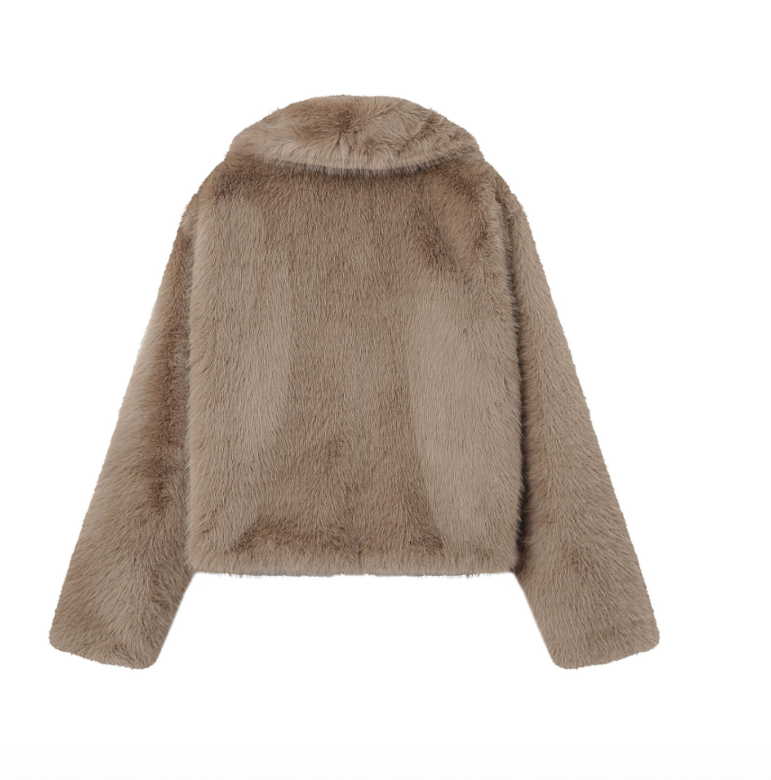 Fausse fourrure greige Grace & Mila