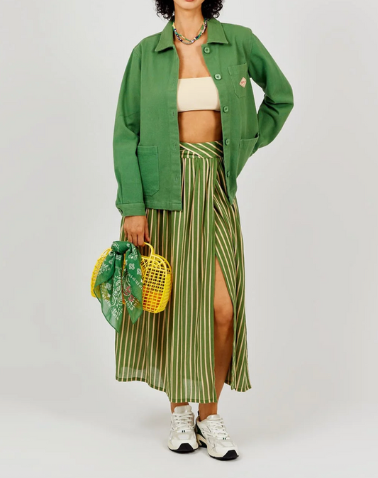 Jupe rayée Kaki - Arsène et les pipelettes