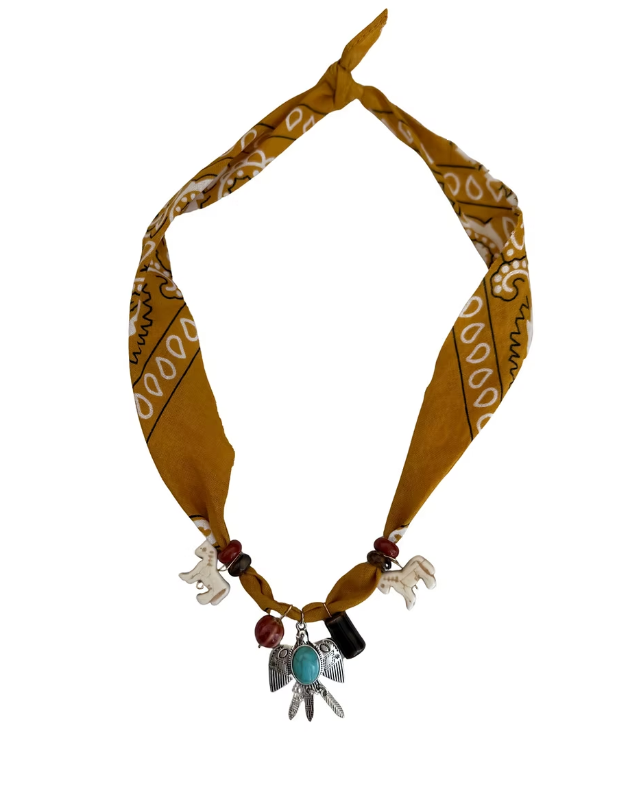 Collier bandana navajo – Thunderbird & figurines animales