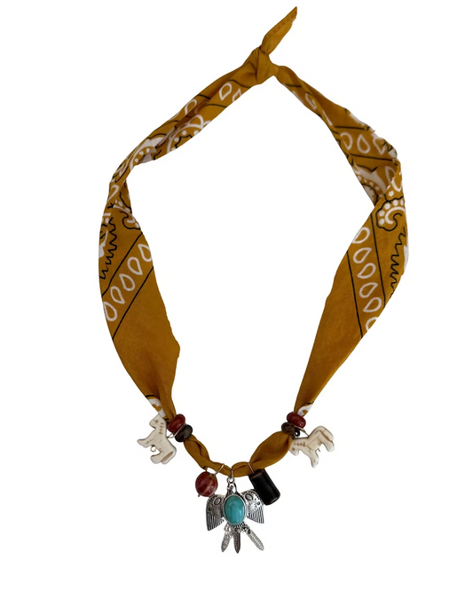 Collier bandana navajo – Thunderbird & figurines animales