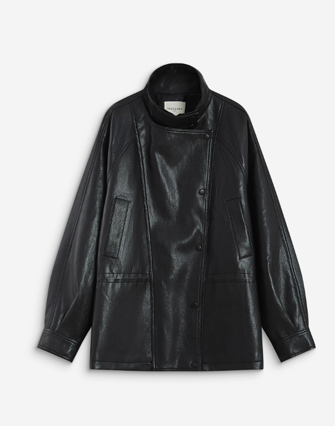 GRACE AND MILA - Veste similicuir oversize