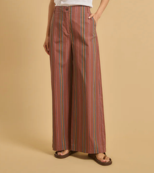 Pantalon à rayures Diega prune