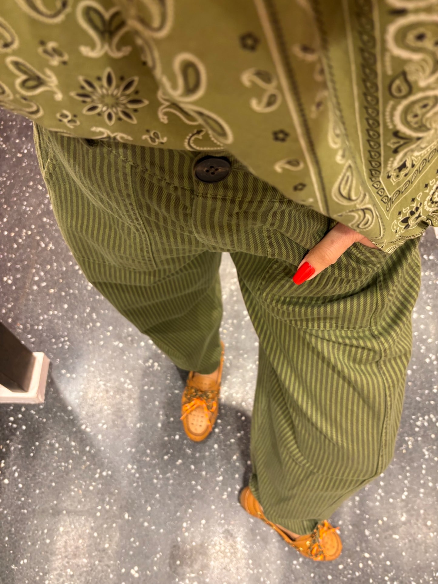 Pantalon Johanna cargo rayé