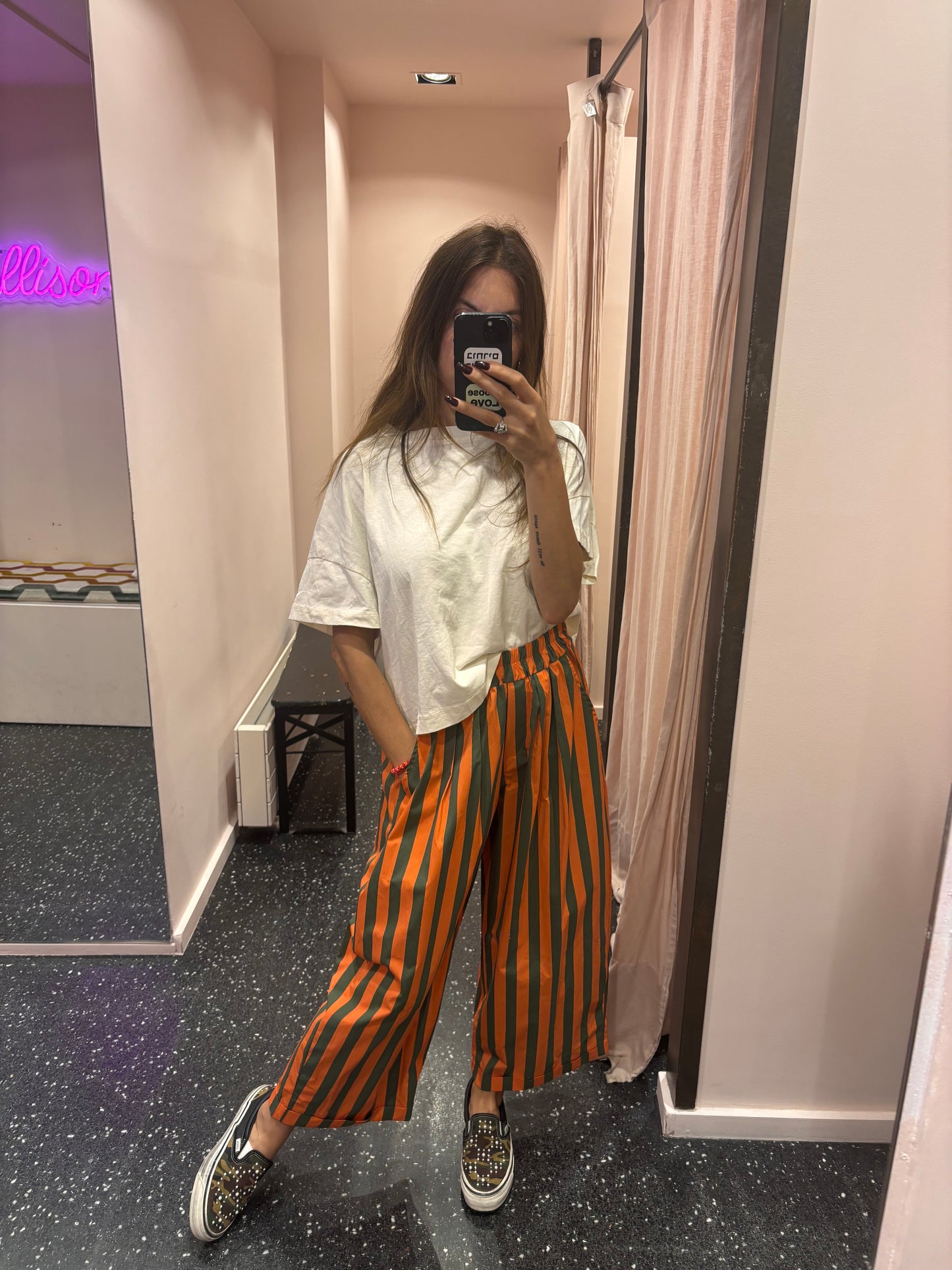 JOHANNA - Pantalon rayé bicolore