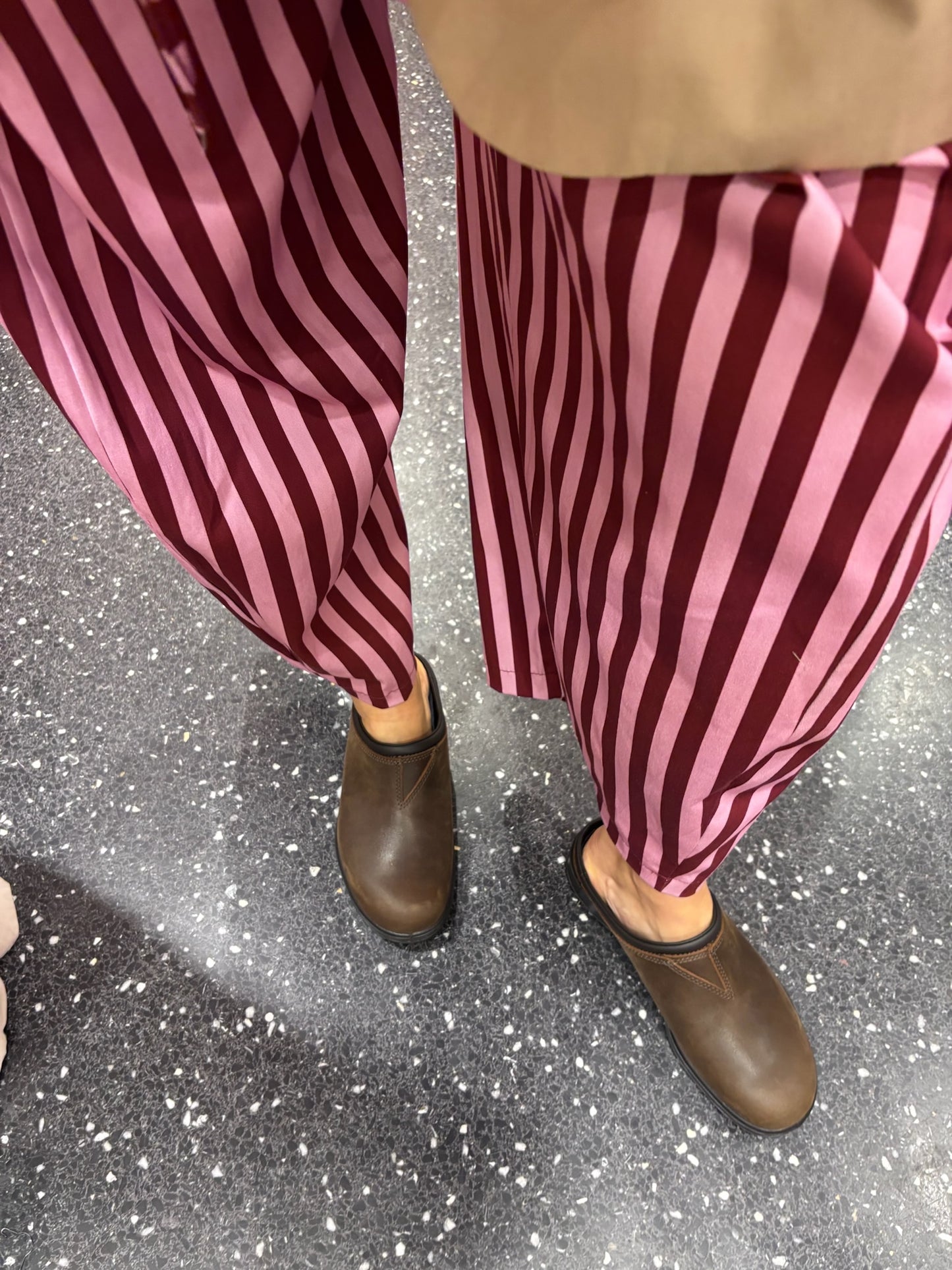 JOHANNA - Pantalon rayé (lien taille)