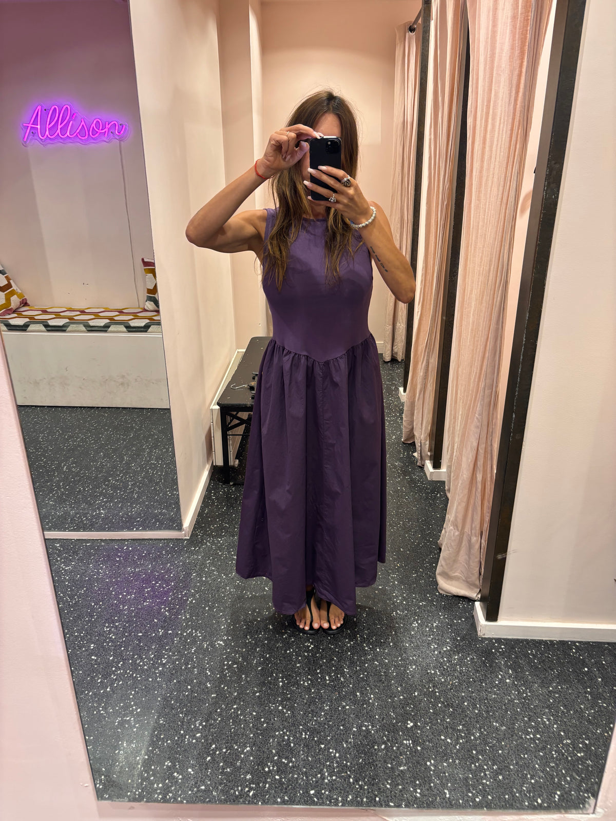 JOHANNA - Robe longue bi matière popeline à poches