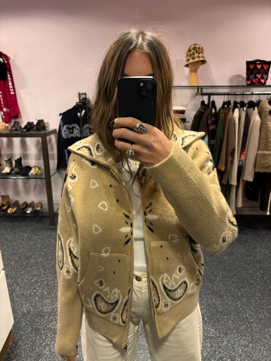 Gilet zippé imprimé bandana