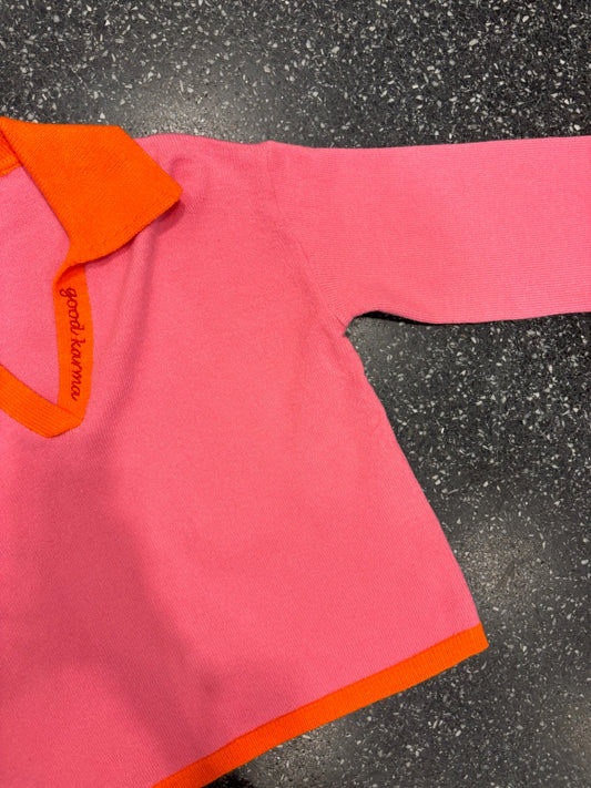 Polo "Good Karma" rose et orange