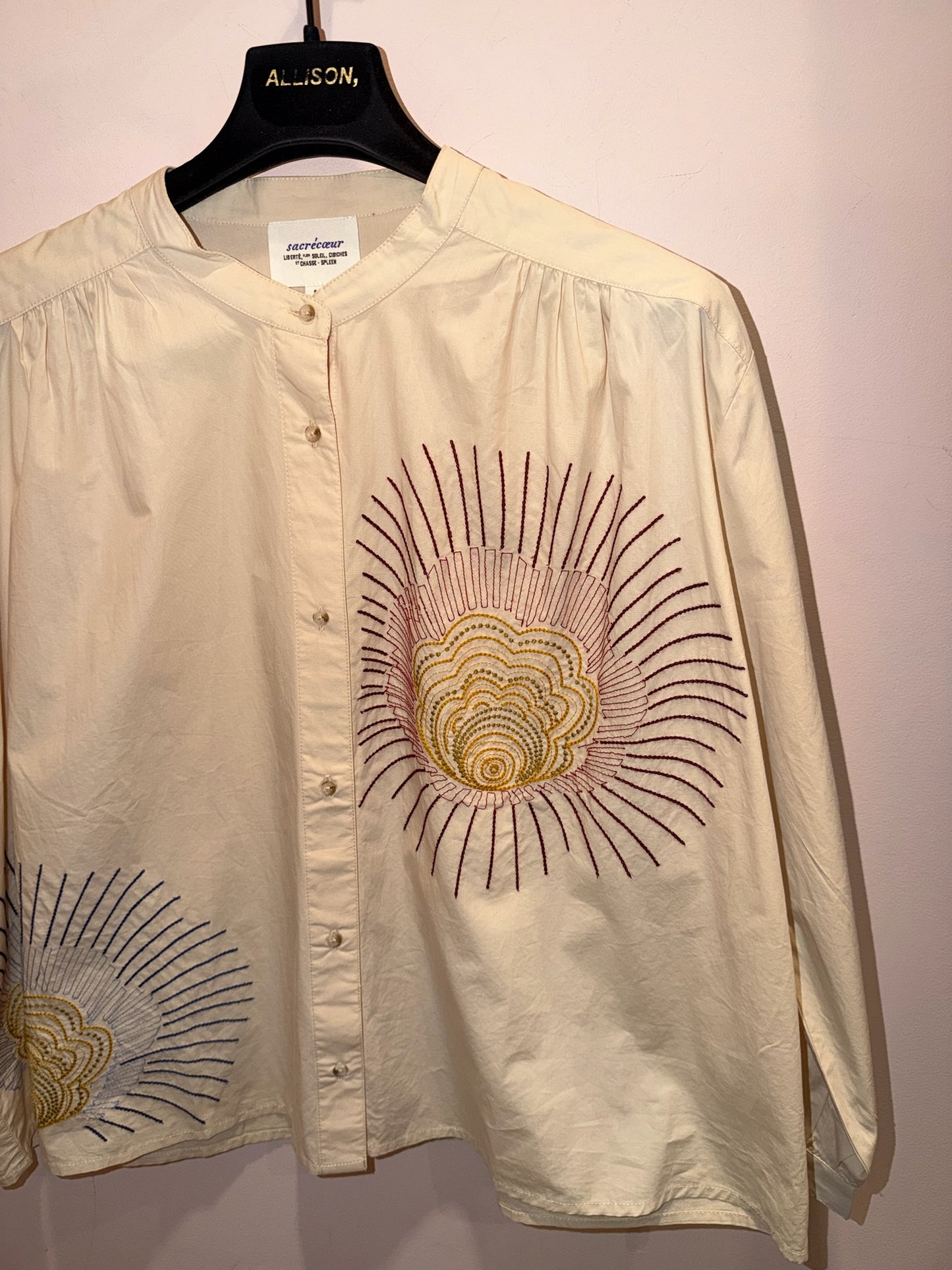 SACRÉ COEUR - Chemise brodée écrue