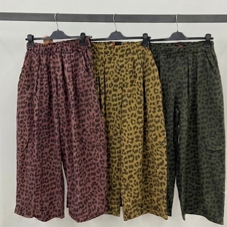 JOHANNA - Pantalon cargo léopard toile parachute