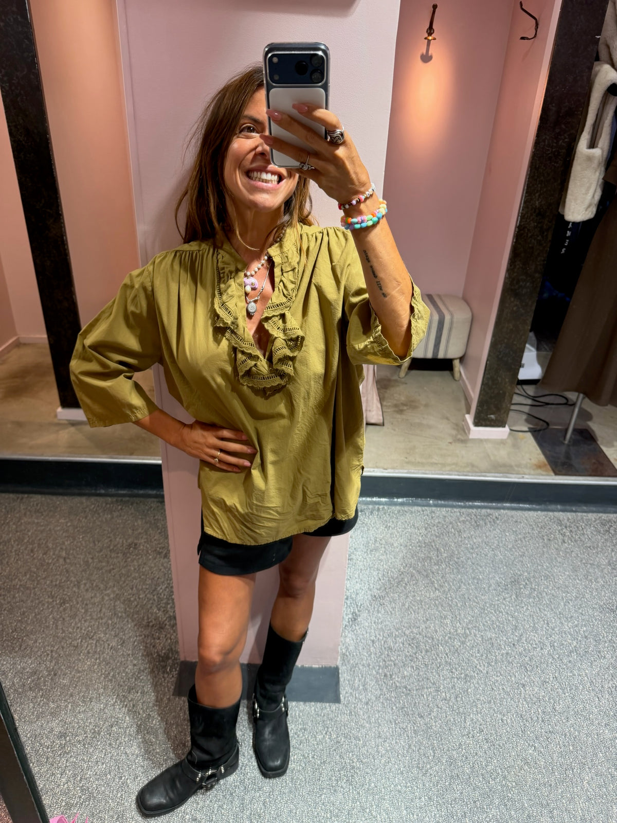 JOHANNA-Blouse ample col volanté