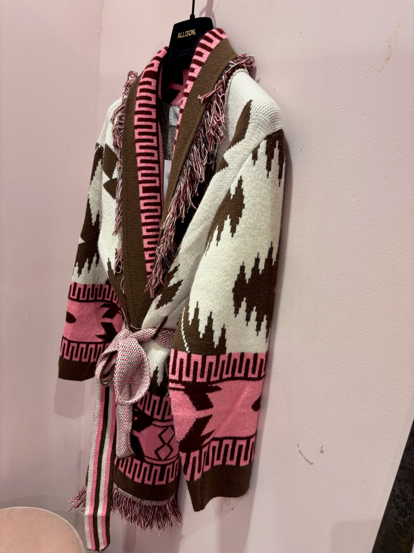 Gilet long motifs aztèques