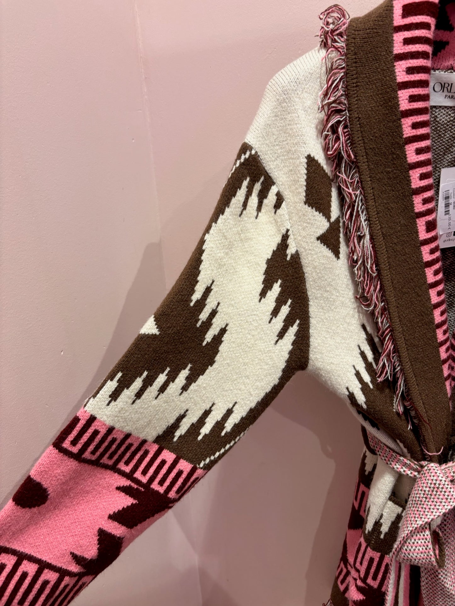 Gilet long motifs aztèques