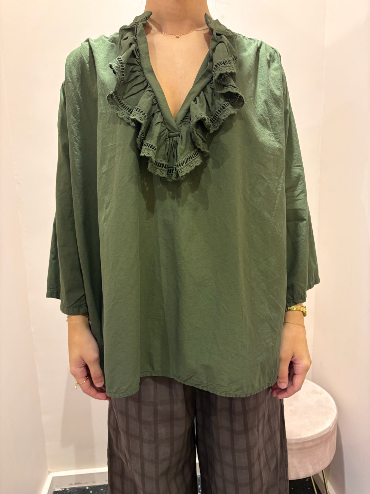 JOHANNA-Blouse ample col volanté