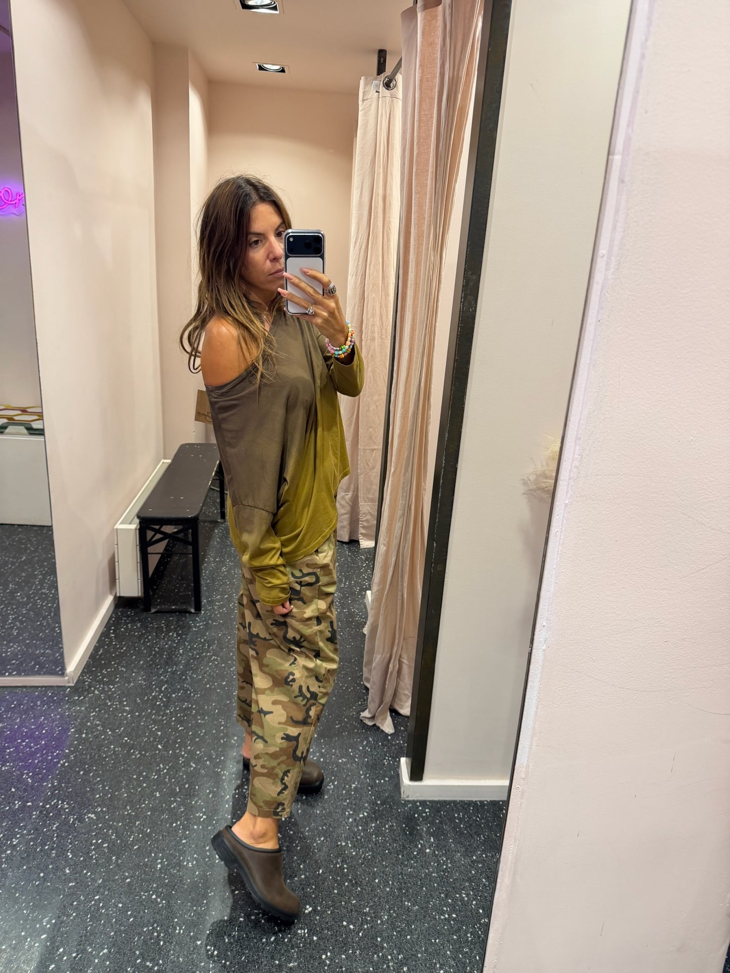 JOHANNA - Pantalon camouflage beige