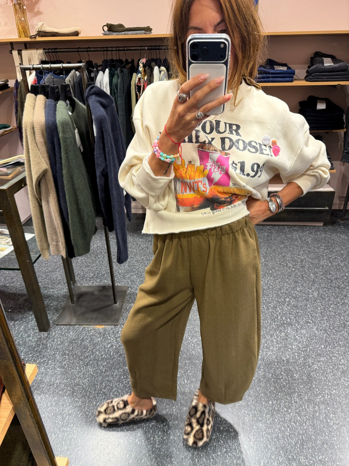 JOHANNA - Pantalon flanelle fluide