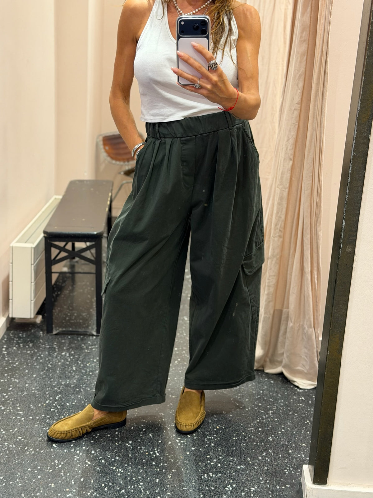 JOHANNA - Pantalon cargo taille élastique