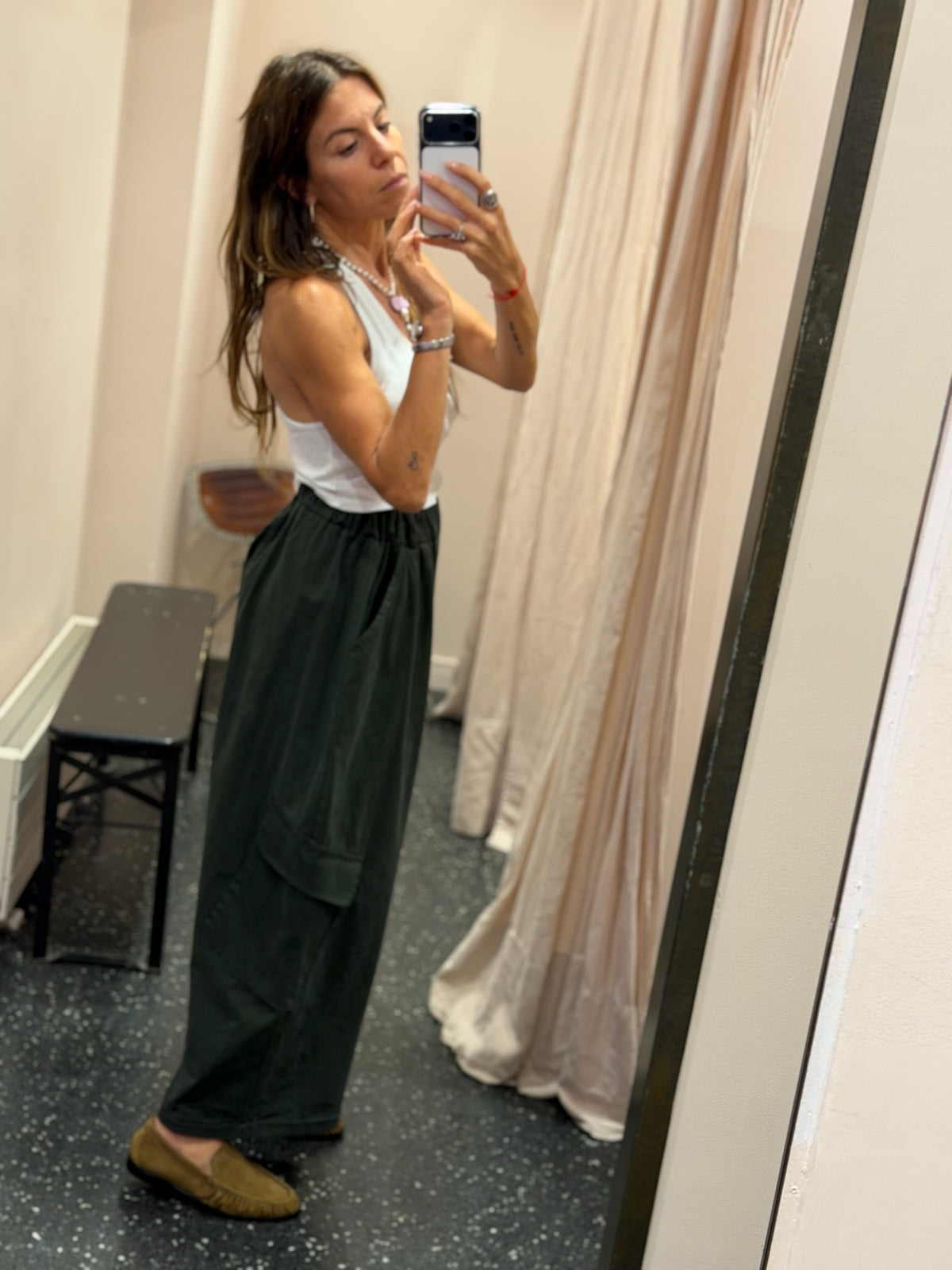 JOHANNA - Pantalon cargo taille élastique