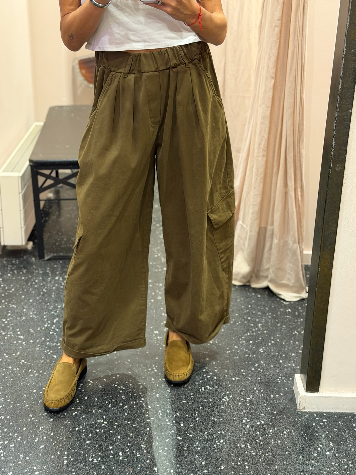 JOHANNA - Pantalon cargo taille élastique