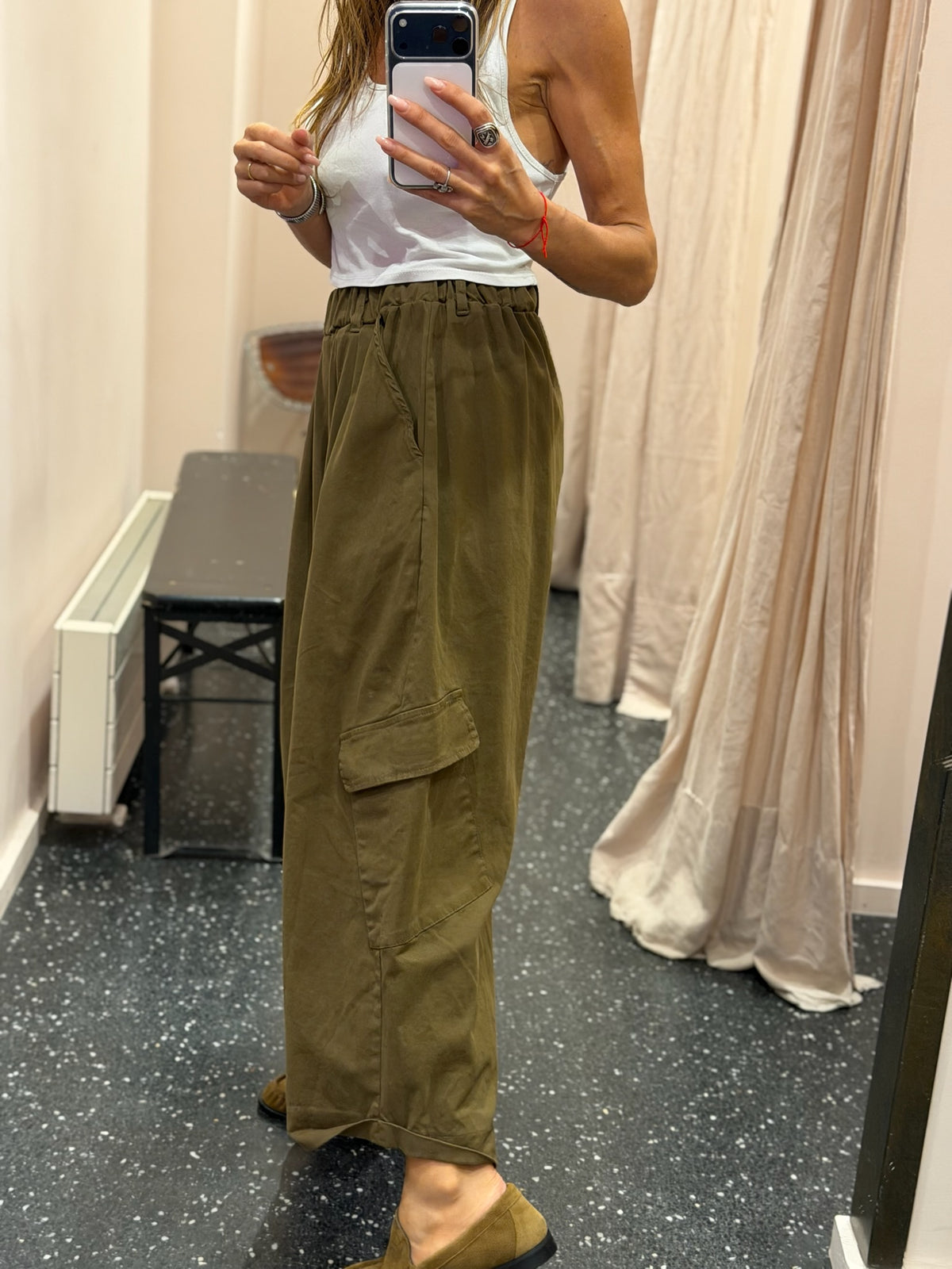 JOHANNA - Pantalon cargo taille élastique
