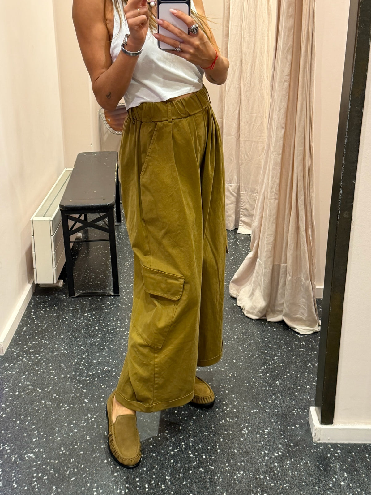 JOHANNA - Pantalon cargo taille élastique
