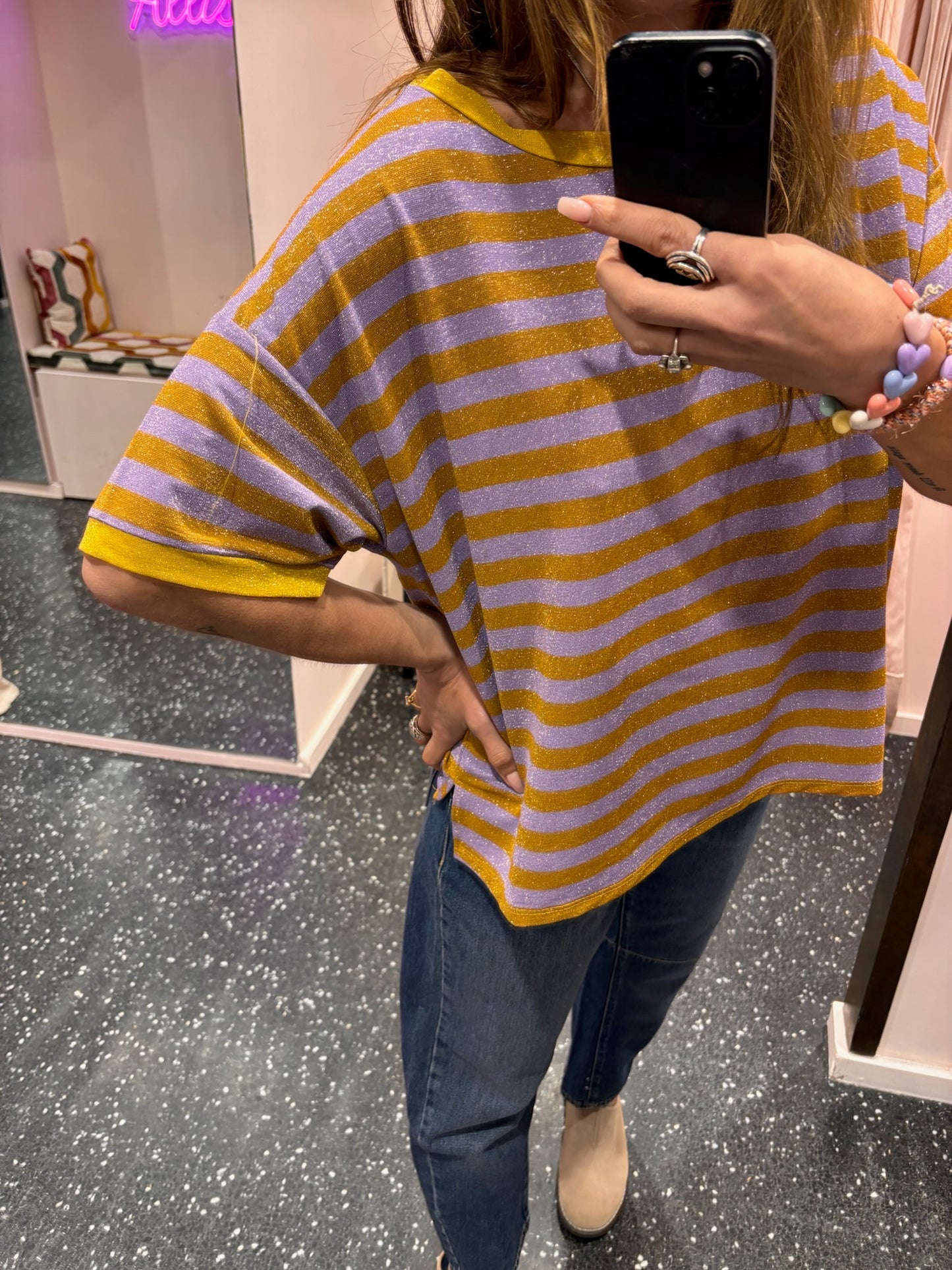 JOHANNA - t-shirt rayé lurex