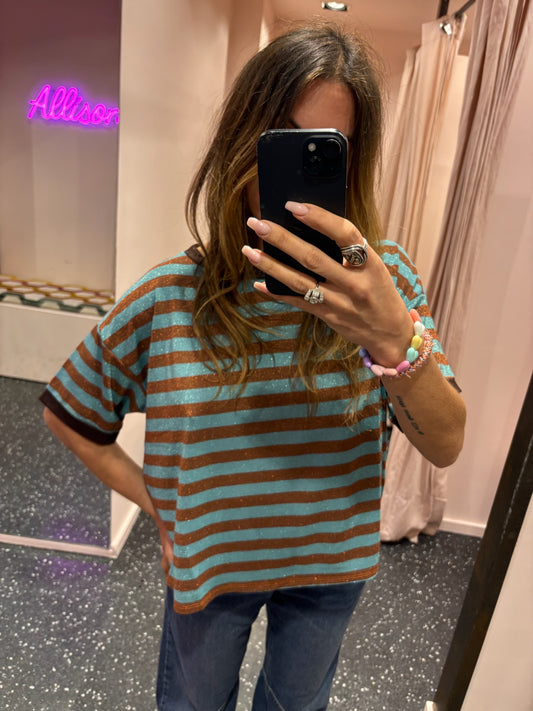 JOHANNA - t-shirt rayé lurex