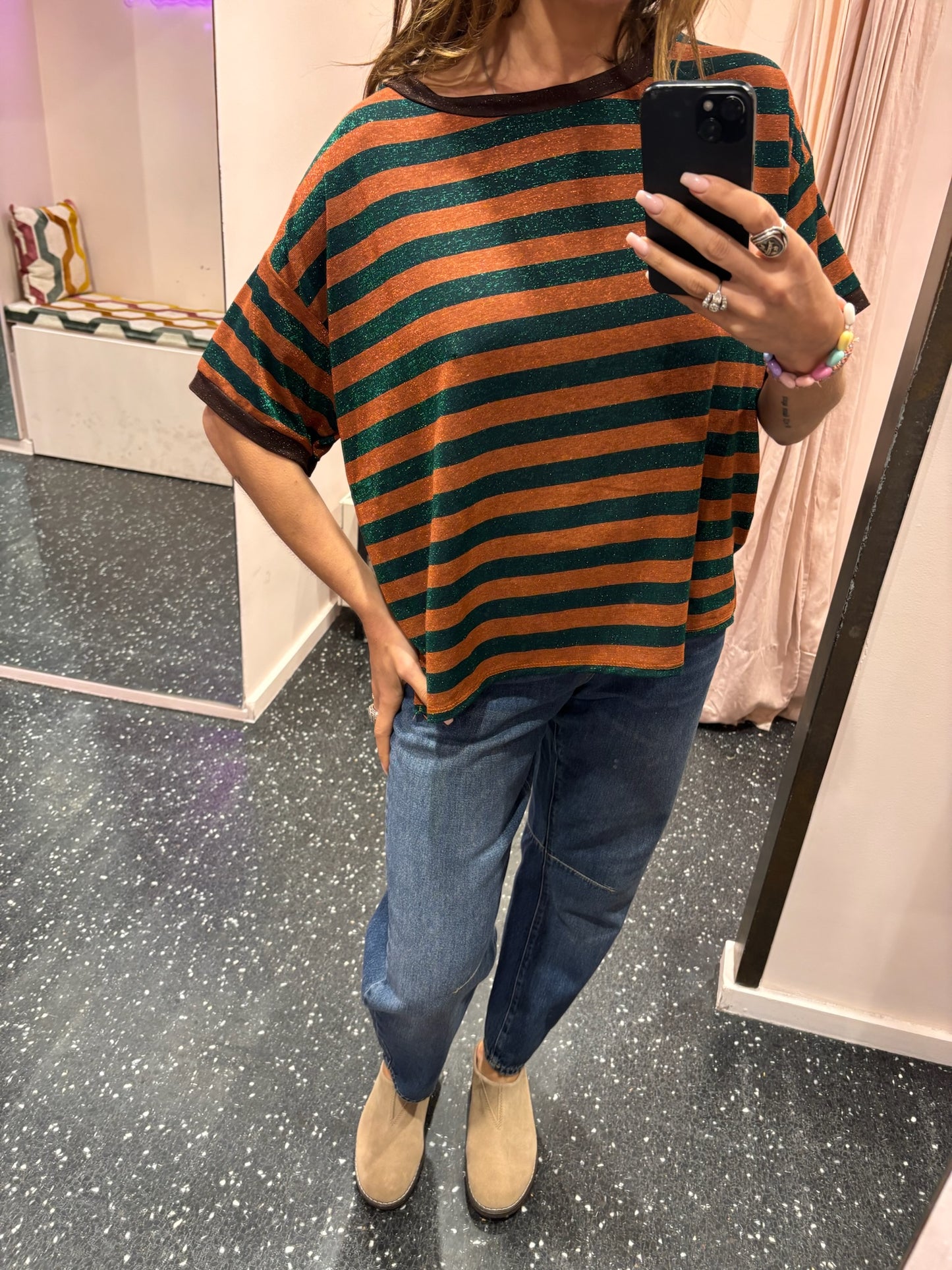 JOHANNA - t-shirt rayé lurex