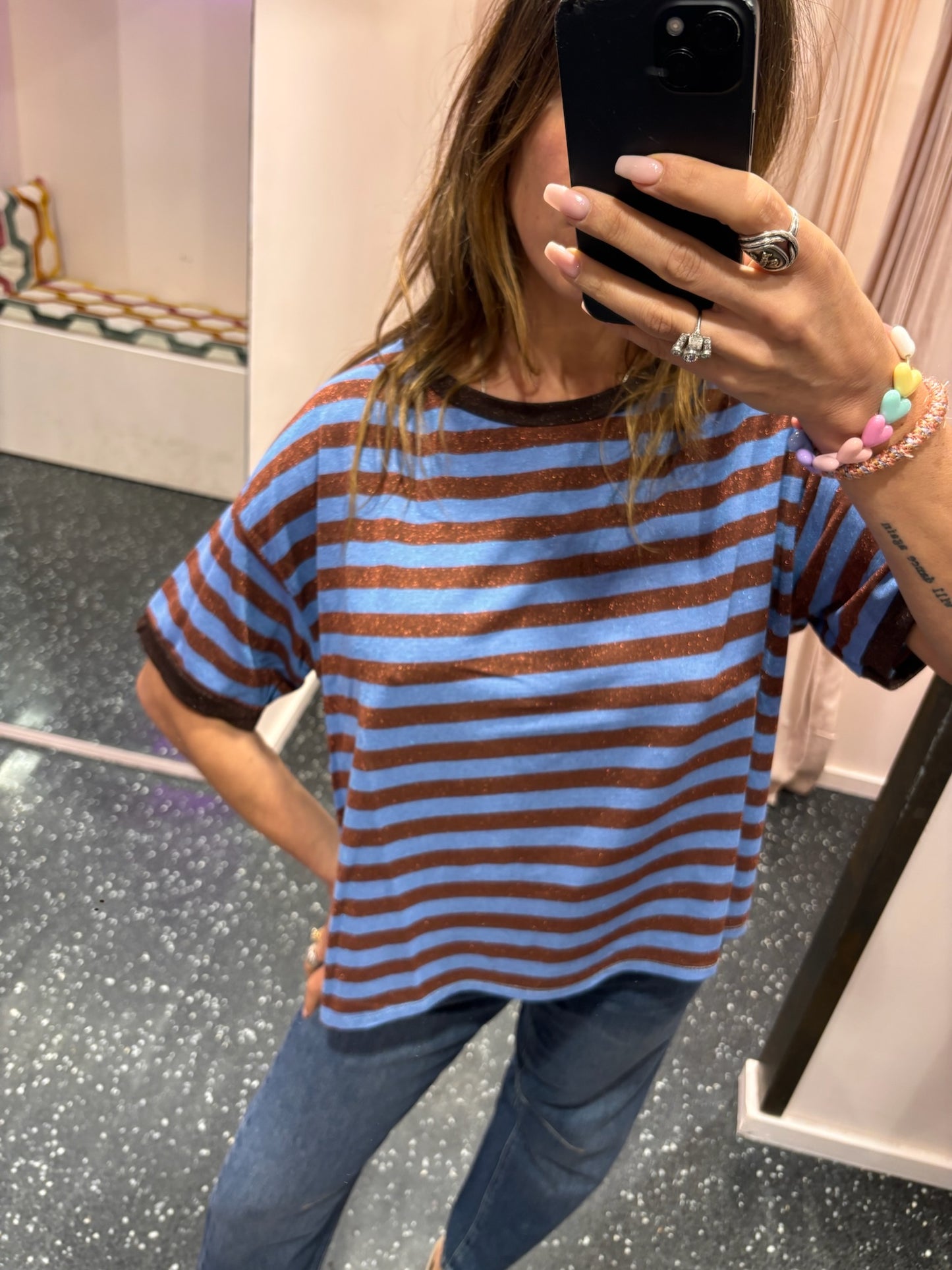 JOHANNA - t-shirt rayé lurex