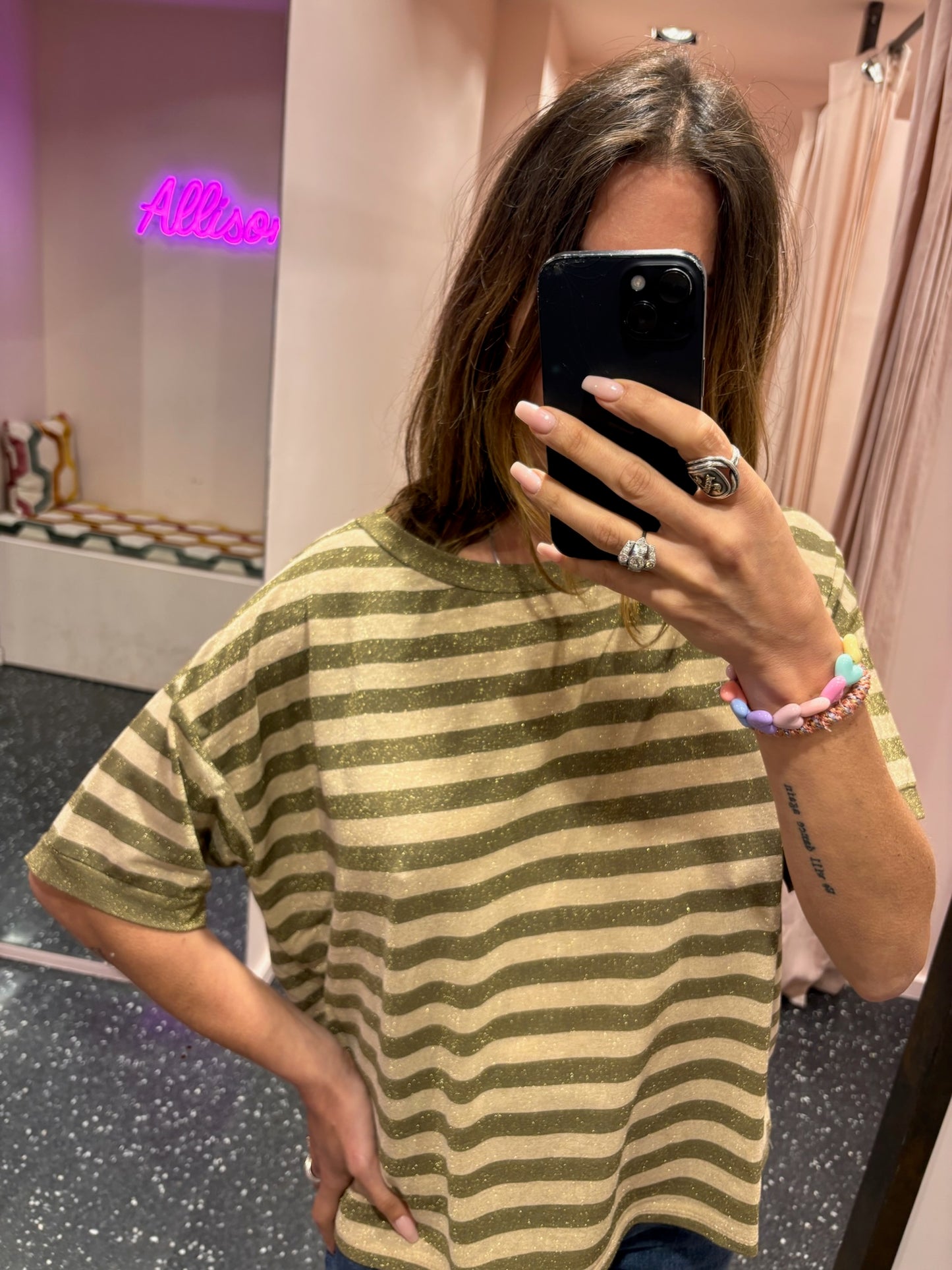 JOHANNA - t-shirt rayé lurex