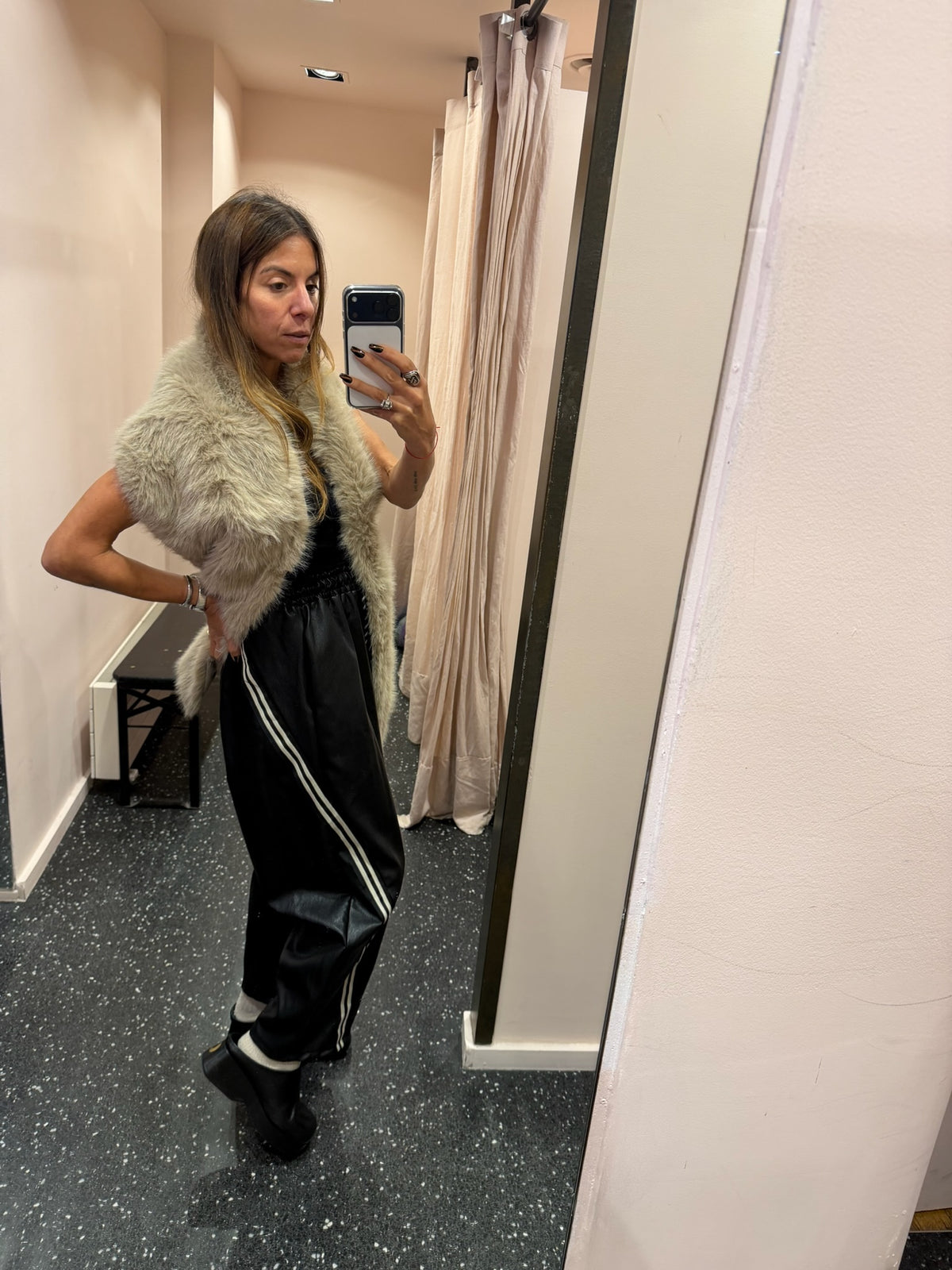 JOHANNA - pantalon style jogging similicuir