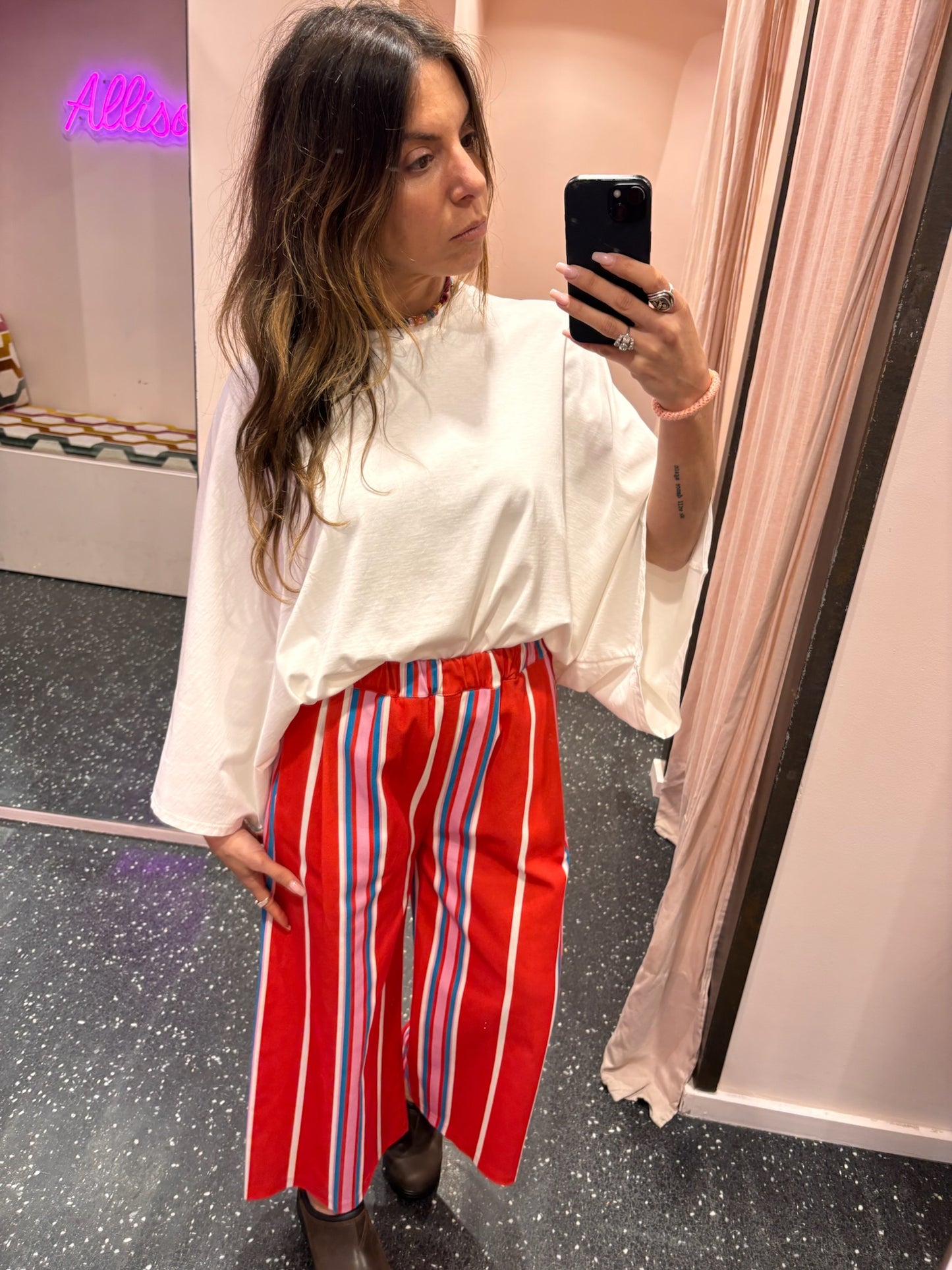 MOMENT - Pantalon à rayures multicolore