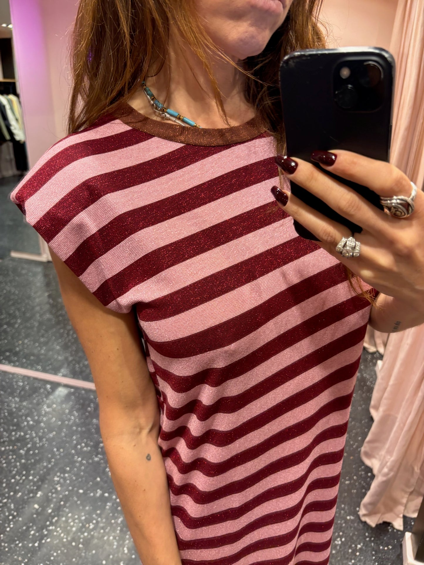 JOHANNA – Robe rayée lurex