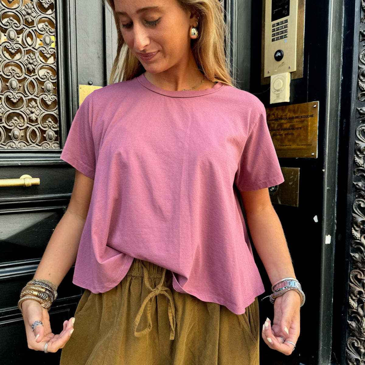 JOHANNA - T-shirt manches courtes évasé