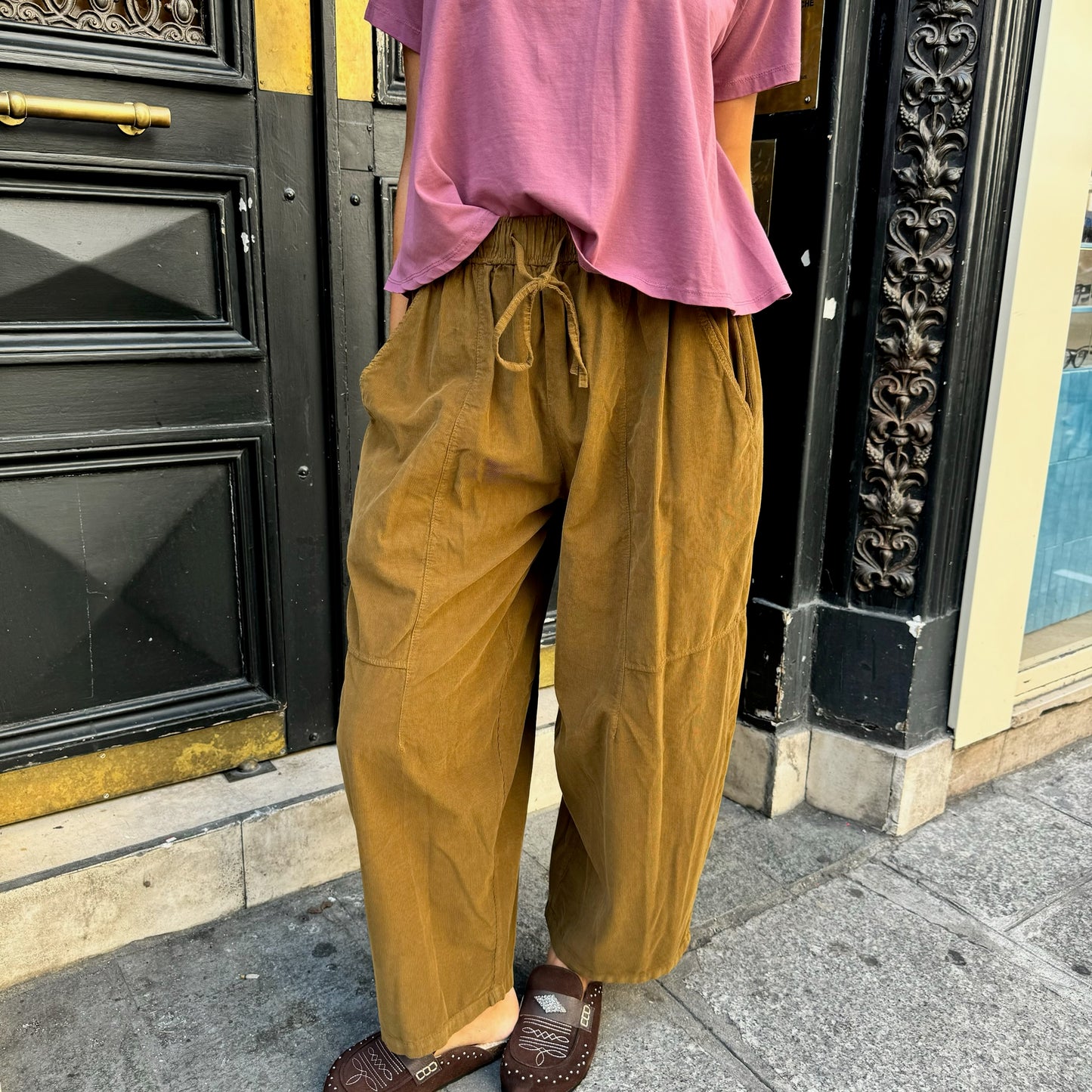 JOHANNA - pantalon large velours côtelé