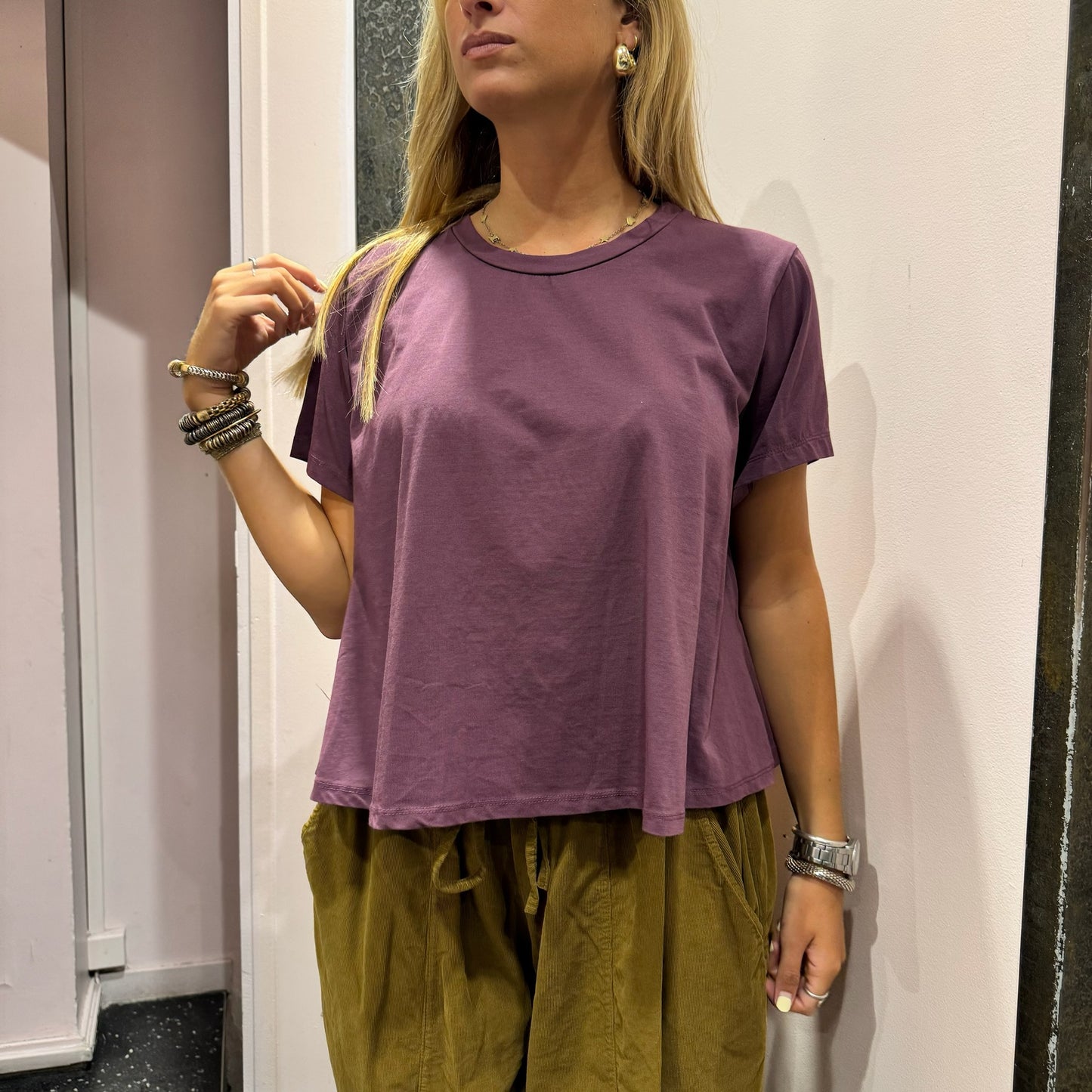 JOHANNA - T-shirt manches courtes évasé