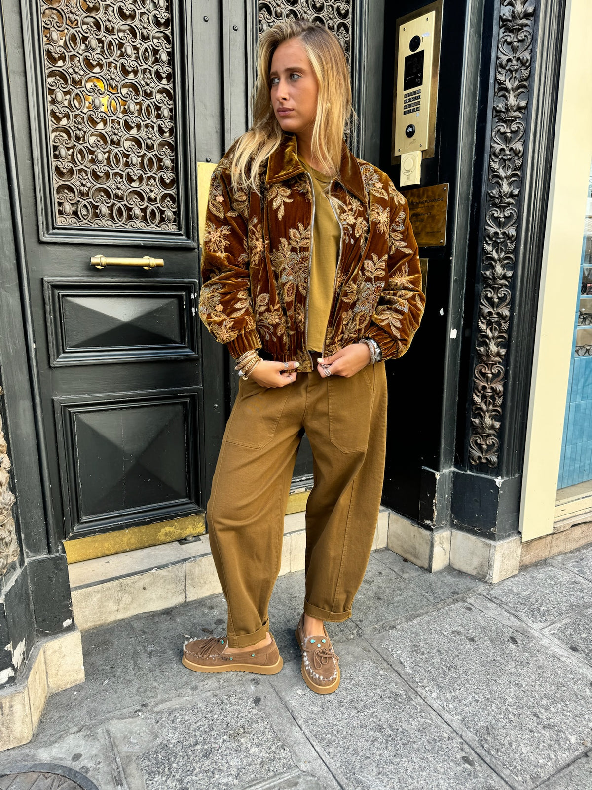 JOHANNA - blouson velours brodé