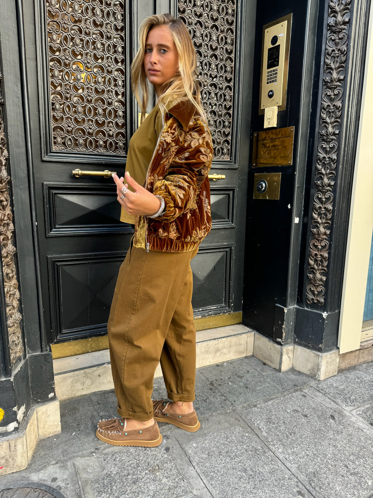 JOHANNA - blouson velours brodé