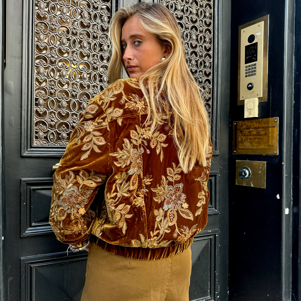 JOHANNA - blouson velours brodé