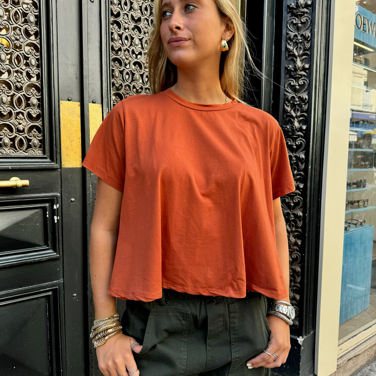 JOHANNA - T-shirt manches courtes évasé