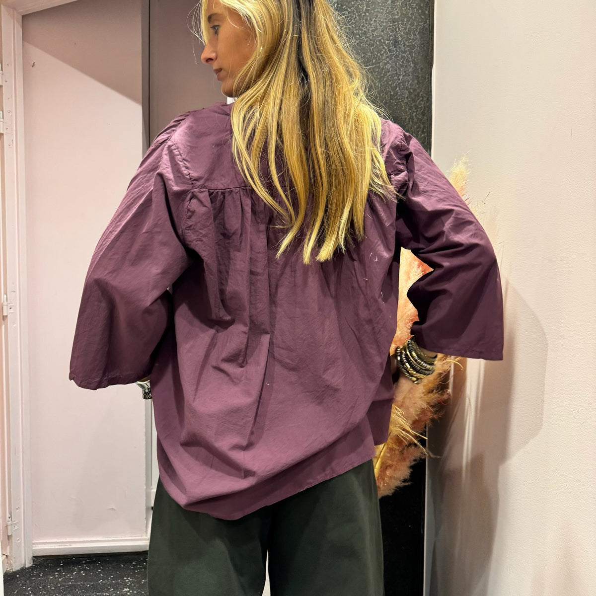 JOHANNA-Blouse ample col volanté