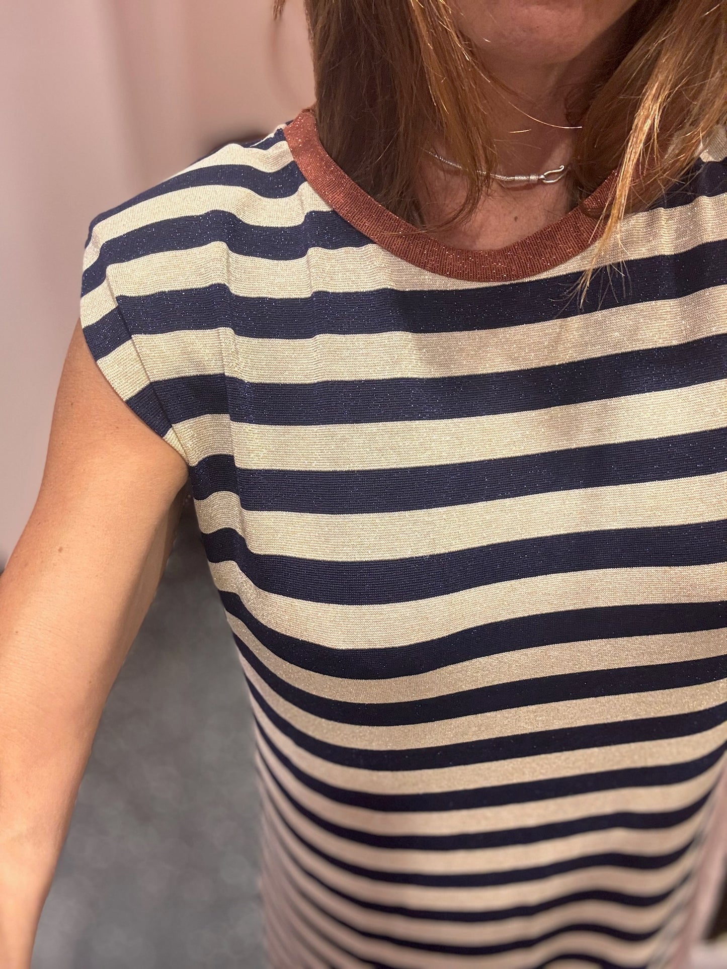 JOHANNA – Robe rayée lurex