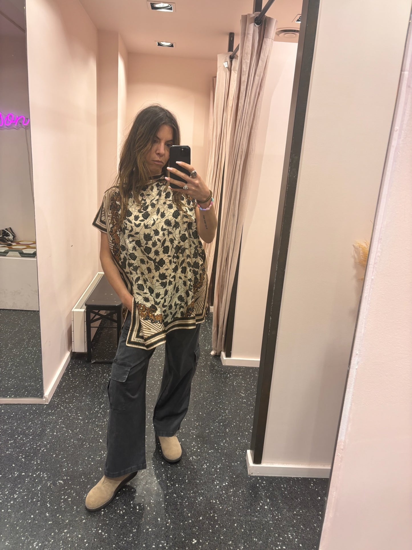 JOHANNA - Pantalon cargo délavé