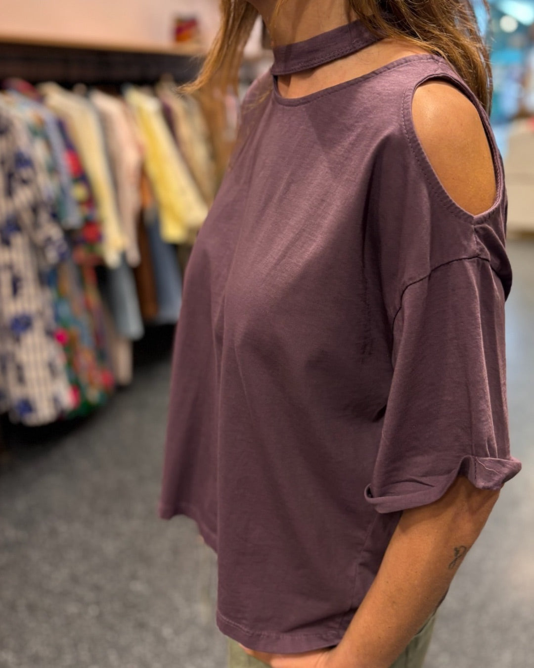 JOHANNA - t-shirt déstructuré col & épaules