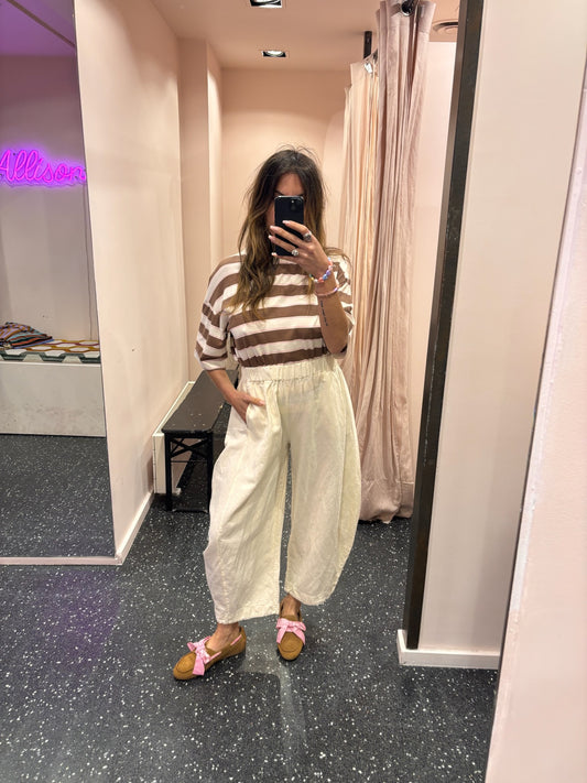 JOHANNA - pantalon barrel lin