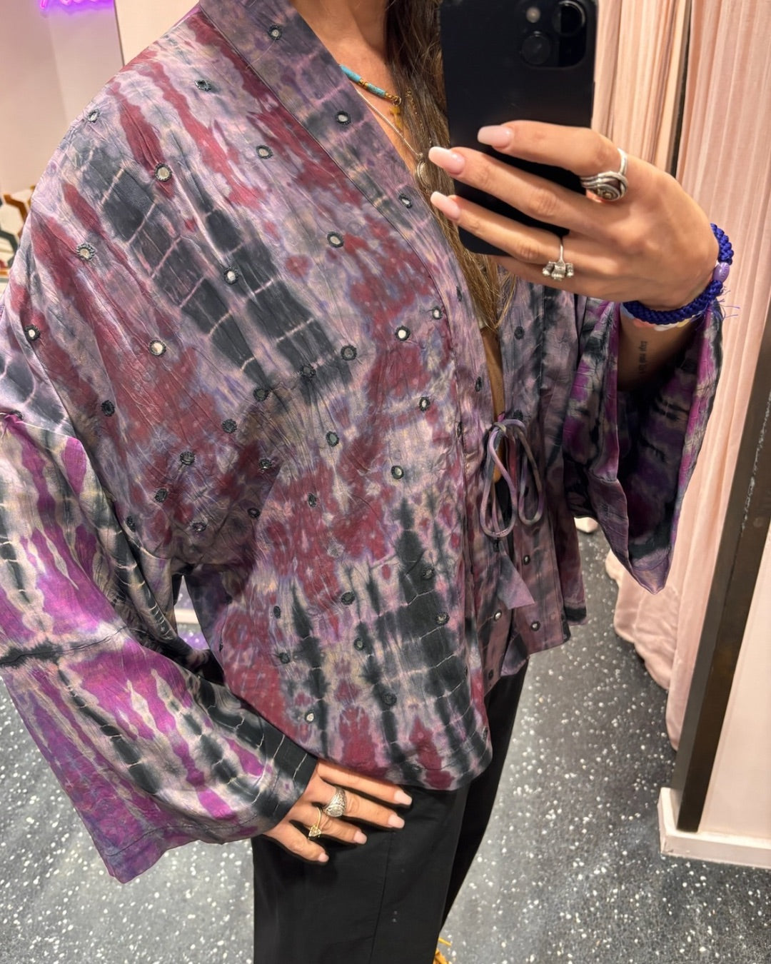 Kimono en soie et broderies
