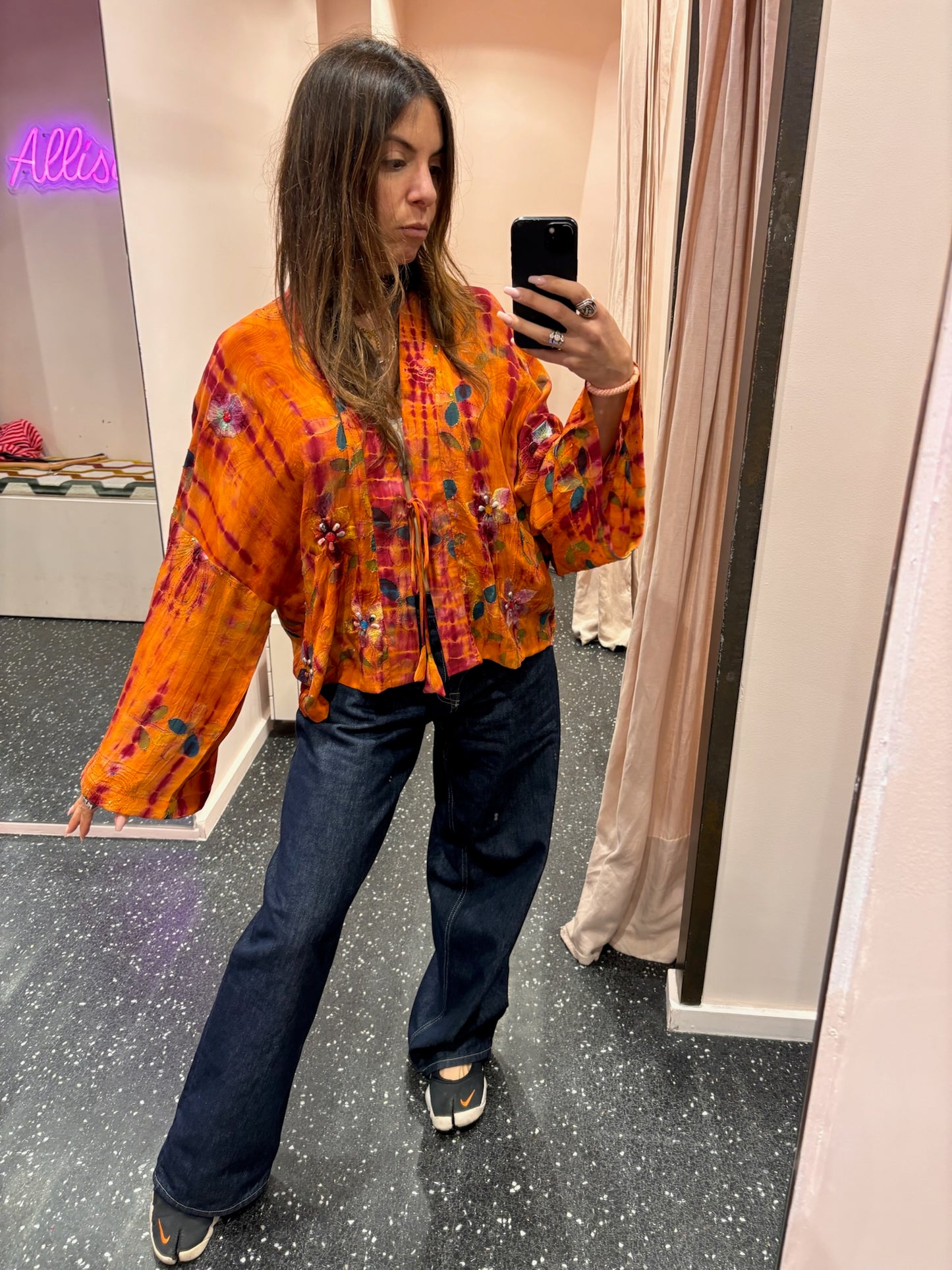 Kimono en soie et broderies
