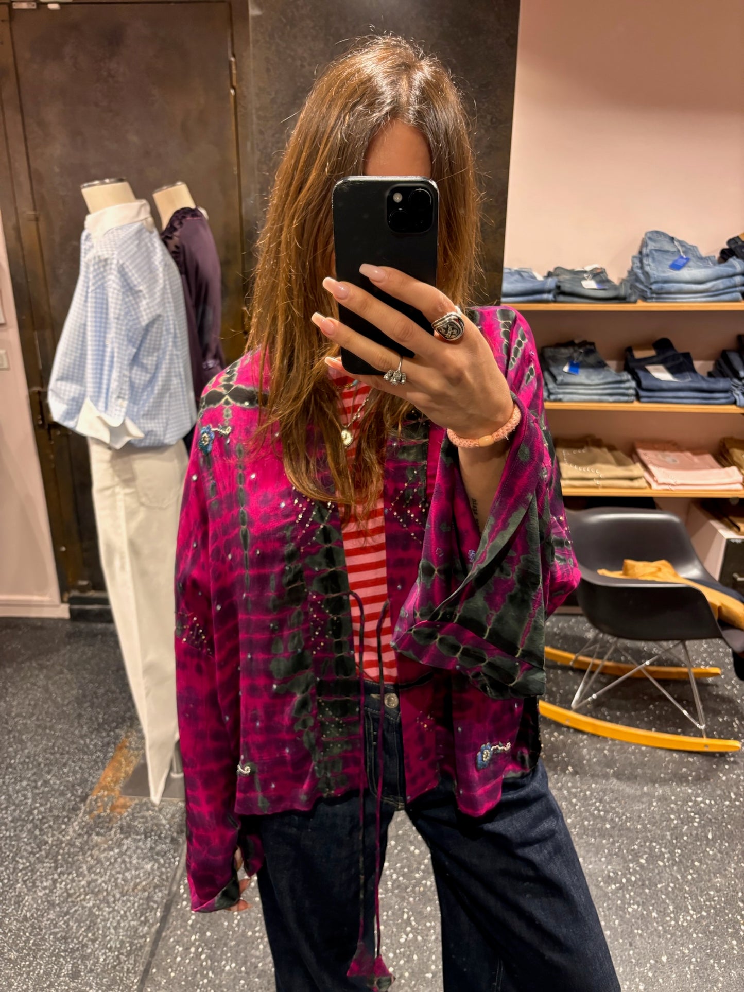 Kimono en soie et broderies