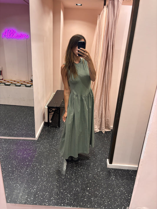 JOHANNA - Robe longue bi matière popeline à poches